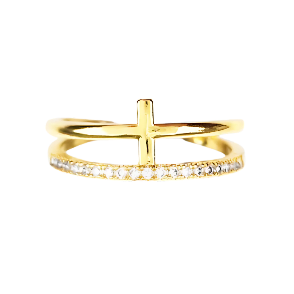 Double Band Gold Ring for Women