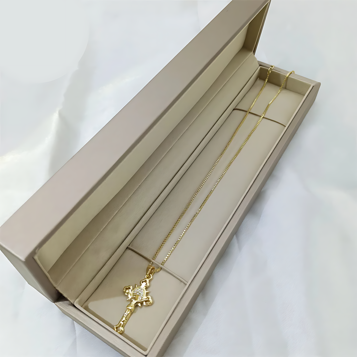 Golden Christian Cross Necklace – Faith & Protection