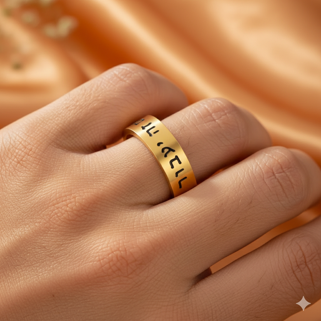 Timeless Hebrew Blessing Ring – Stainless Steel