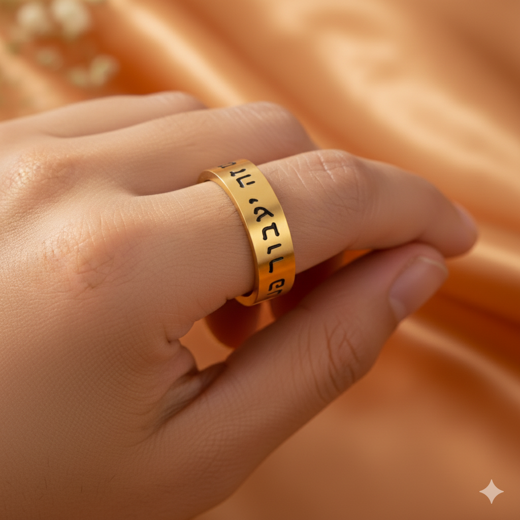 Timeless Hebrew Blessing Ring – Stainless Steel