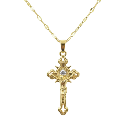 Golden Christian Cross Necklace – Faith & Protection