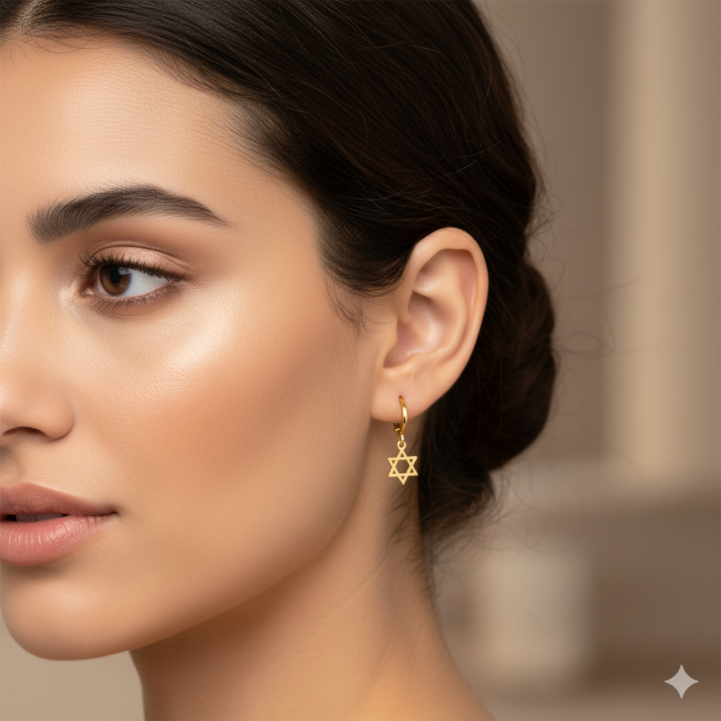 Star of David Earrings – Gold and Silver