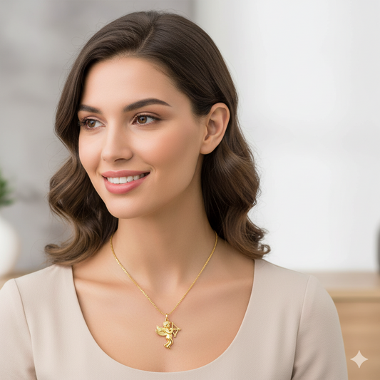 Angel Cupid Pendant Necklace – Gold Jewelry Gift