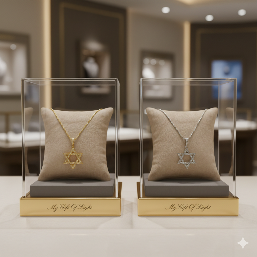 Pendant Necklace – Gold & Silver Star of David Jewelry