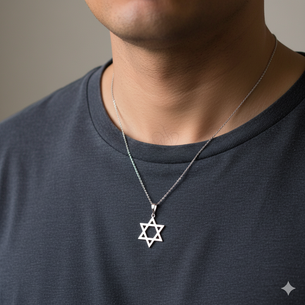 Pendant Necklace – Gold & Silver Star of David Jewelry