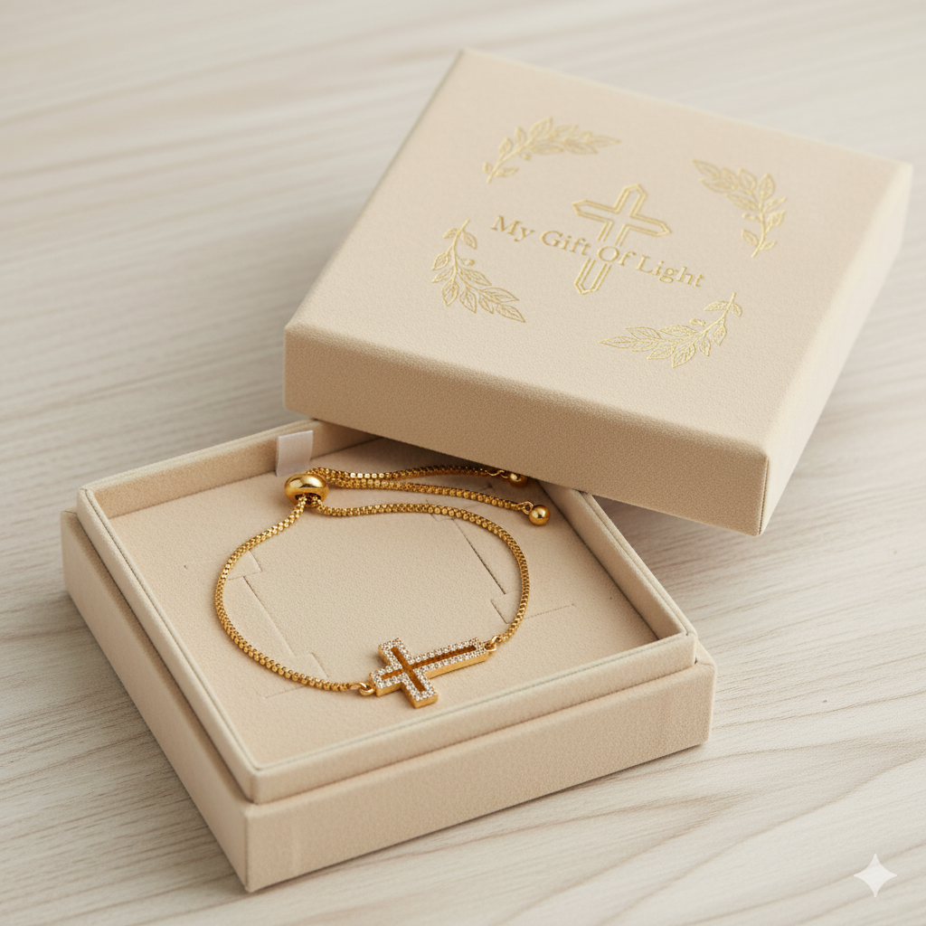 Gold Cross Bracelet – Elegant Unisex Adjustable