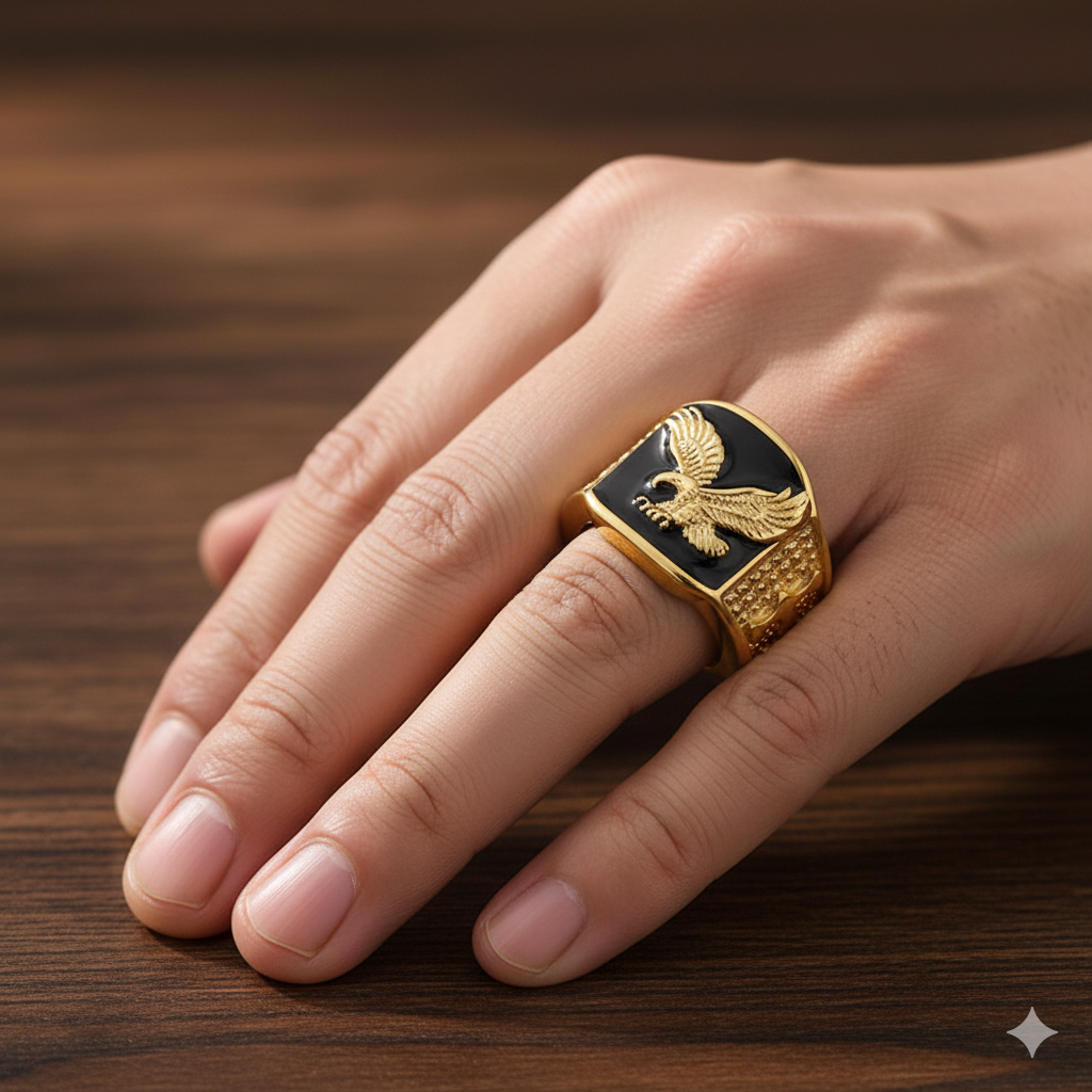 Eagle Ring for Men – Gold and Silver