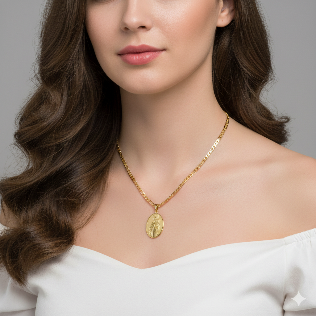Gold Virgin Mary Pendant Necklace – Gold