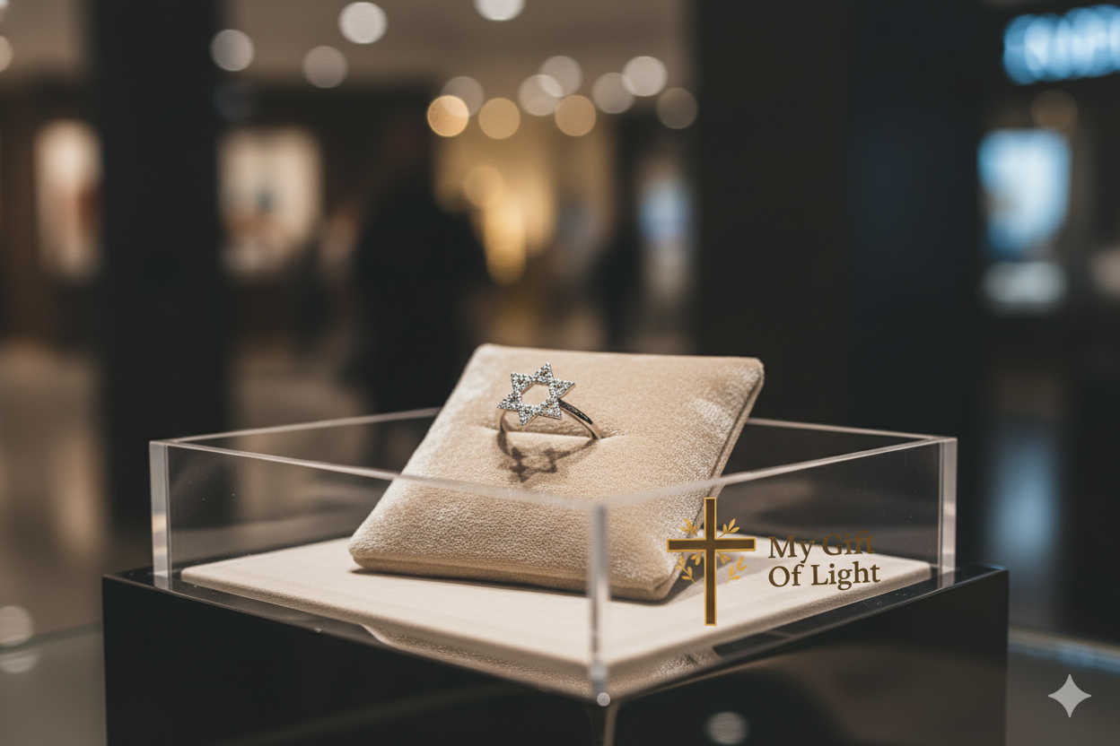 Star of David Women’s Ring – Luxurious Gold Zirconia