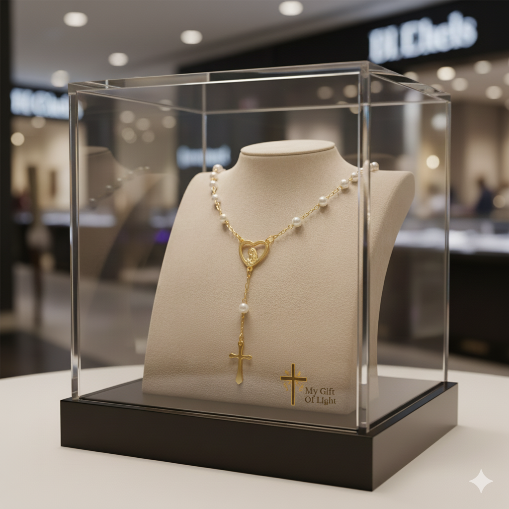 Gold Plated Rosary Necklace – Divine Elegance Catholic