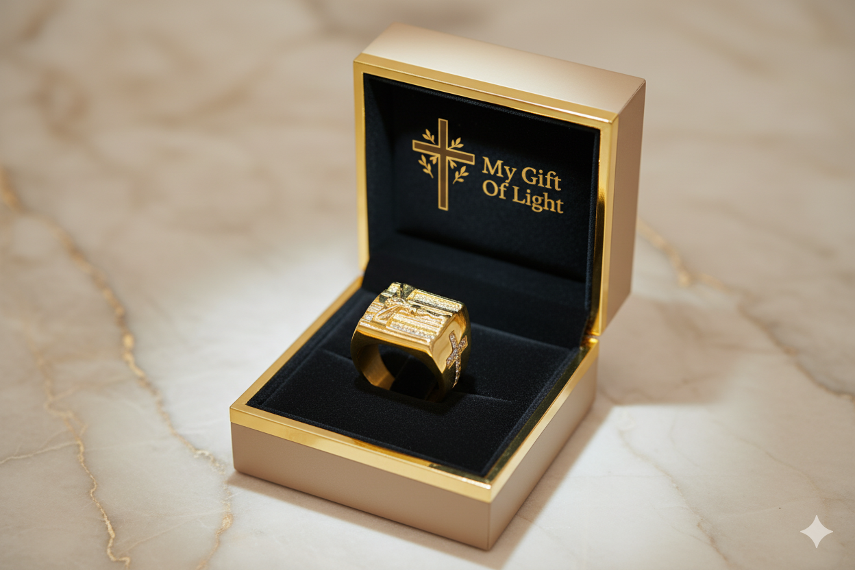 Gold Jesus Prayer Cross Ring for Men – Gold