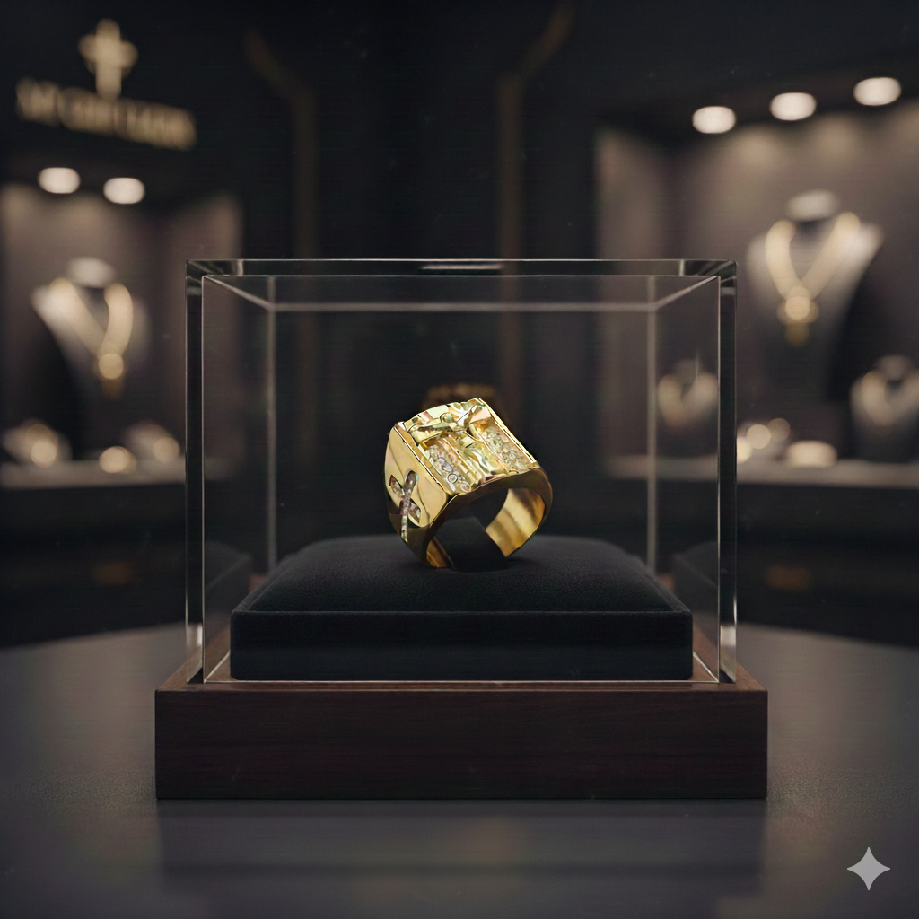 Gold Jesus Prayer Cross Ring for Men – Gold