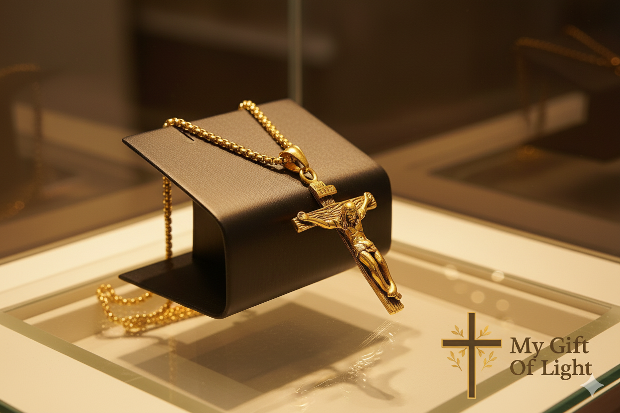 Jesus Cross Necklace – Elegant in Gold