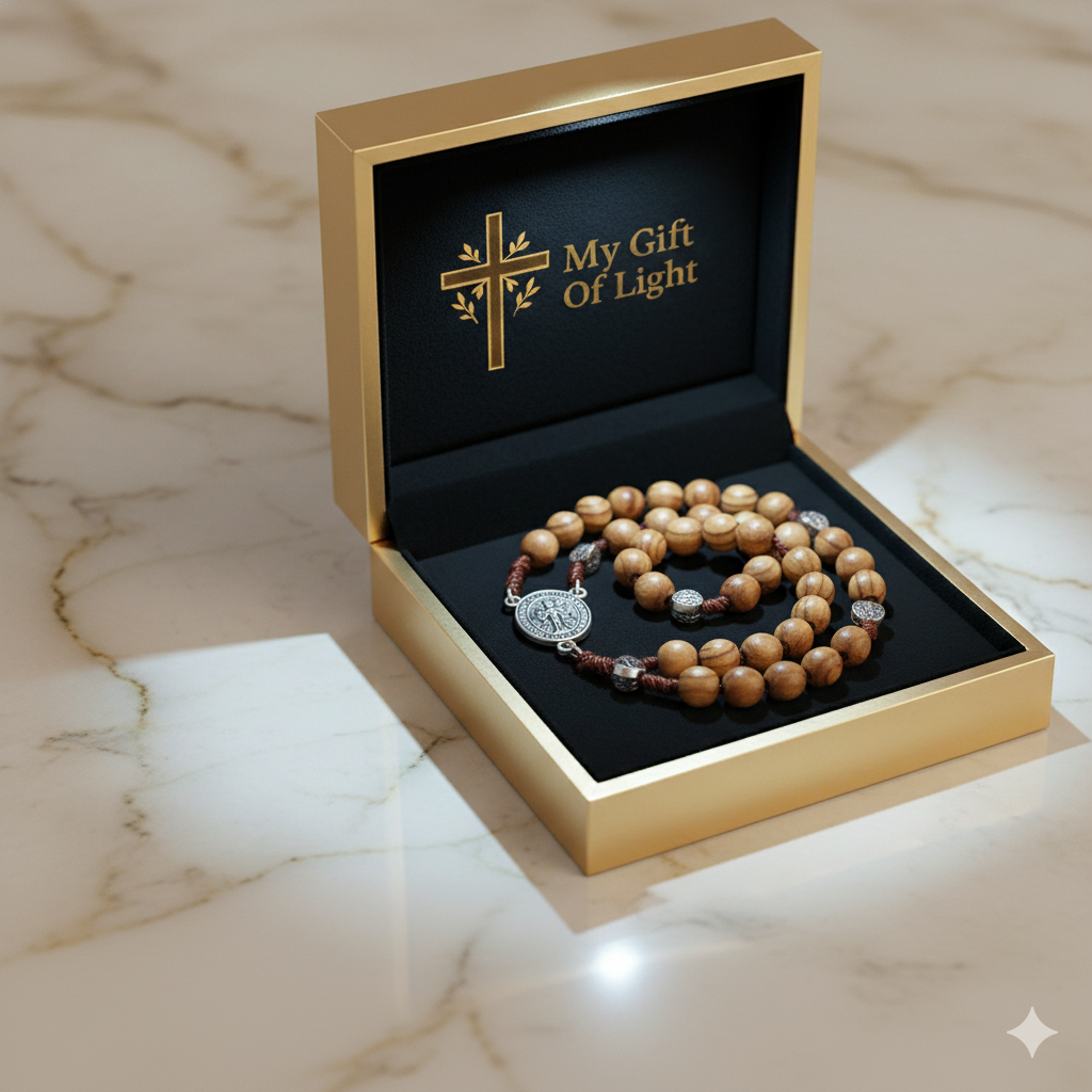 Catholic Wood Rosary Necklace – Religious Jewelry for Devotion