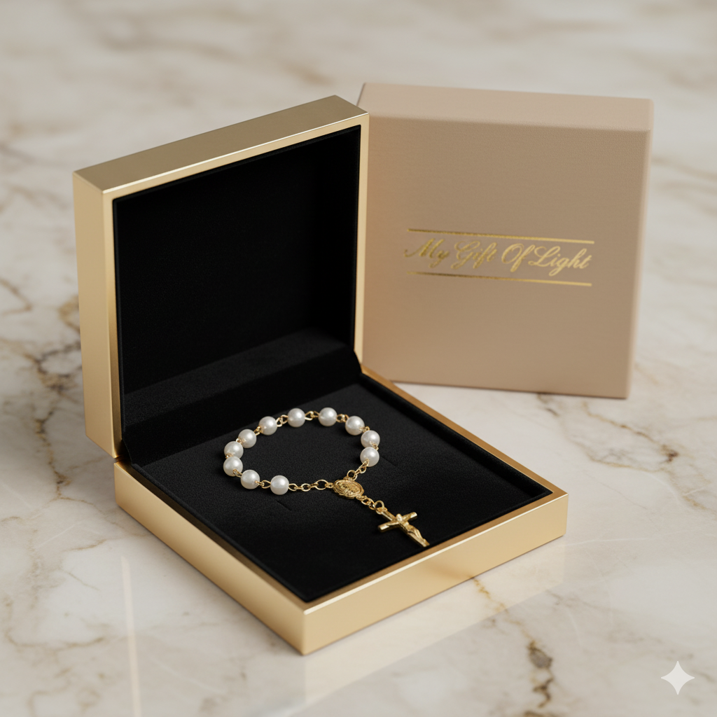Catholic Mini Rosary Finger Bracelet