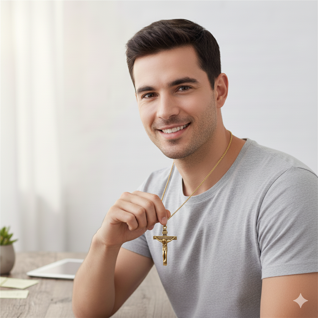 Jesus Cross Necklace – Elegant in Gold