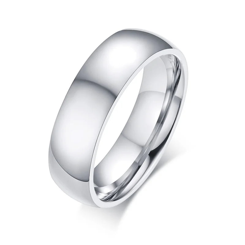Vnox Classic Wedding Rings for Women Men Gold Color Stainless Steel Couple Band Anniversary Personalized Name Lovers Gift