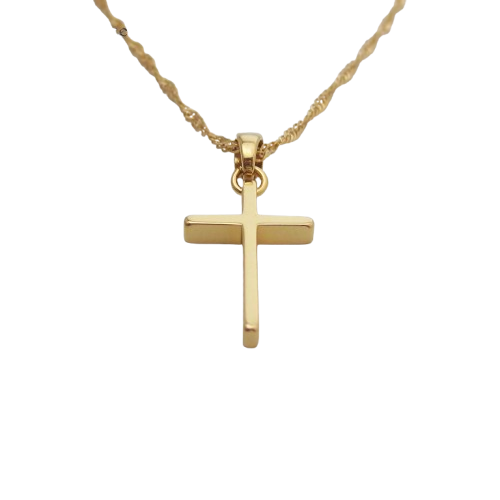 Water Wave Necklace with Jesus Cross Pendant