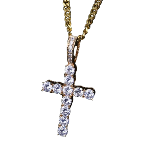 Radiant Cross Necklace for Men – Gold and Silver