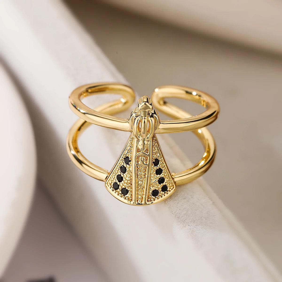 Vintage Virgin Mary Cubic Zirconia Adjustable Band Ring For Women Girls,Delicate Lady Party Wedding  Jewelry