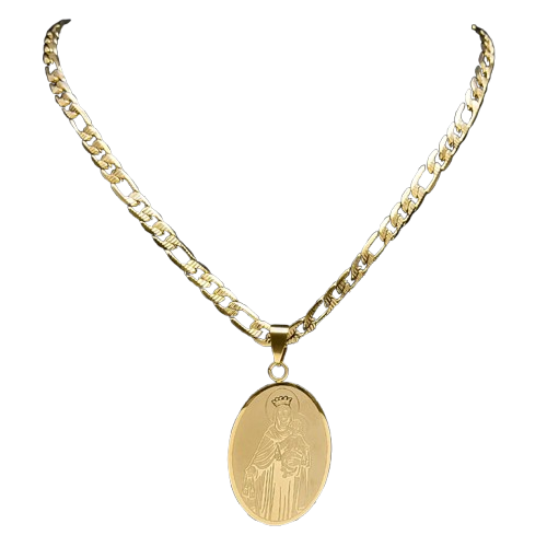 Gold Virgin Mary Pendant Necklace – Gold