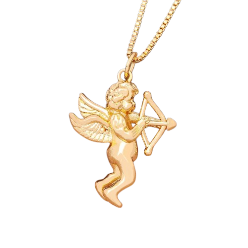 Angel Cupid Pendant Necklace – Gold Jewelry Gift