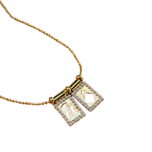 Sacred Heart Scapular Necklace – Gold Catholic Jewelry
