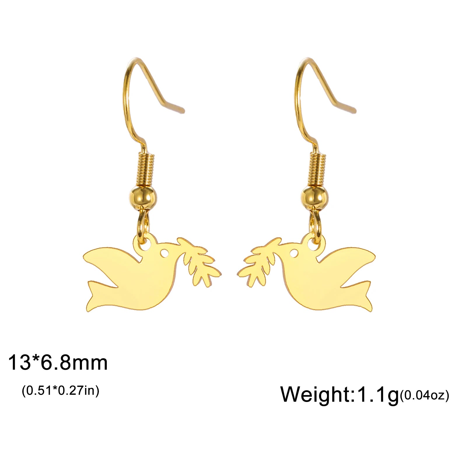 Simple Peace Dove Earrings Stainless Steel Peace Animal Logo Women's Earrings Fashion Party Jewelry Gifts