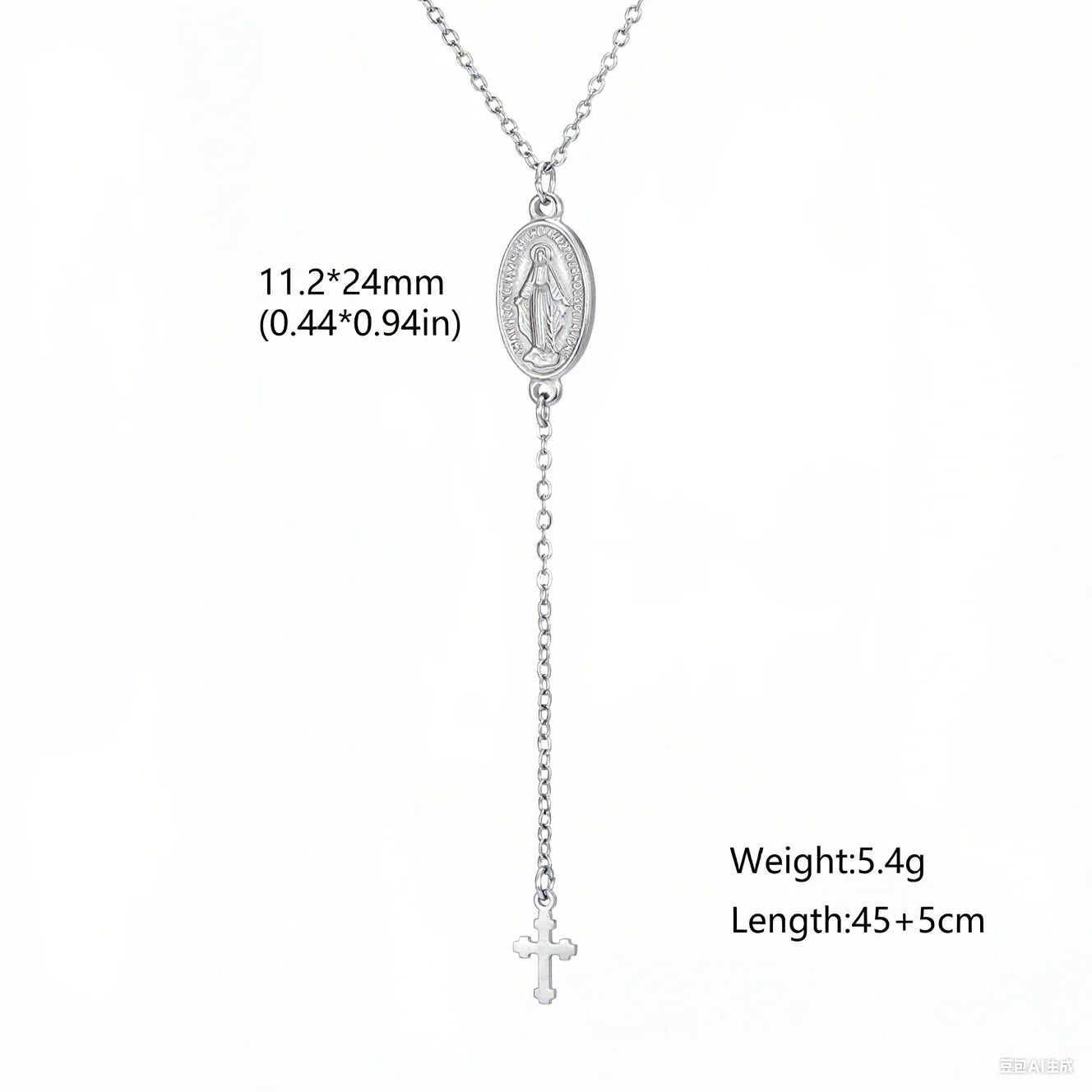Skyrim Religious Virgin Mary Cross Pendant Necklace for Women Stainless Steel Gold Color Necklaces Amulet Blessed Jewelry Gift