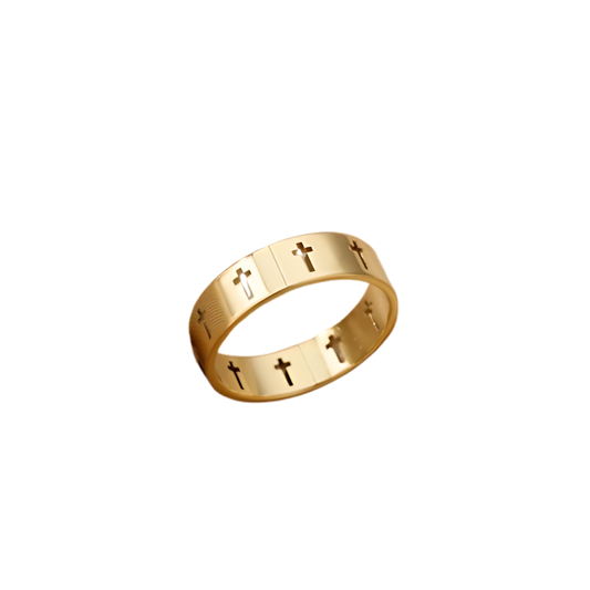 Cross Ring – Modern in Gold