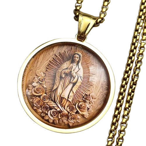 Virgin Mary Medal Necklace – Gold & Silver