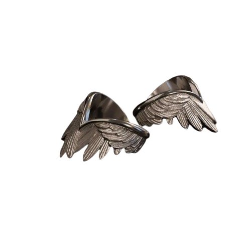 Angel Wing Heart Ring – Unisex Silver