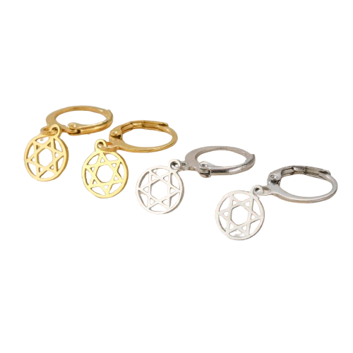 Star of David Earrings – Gold and Silver