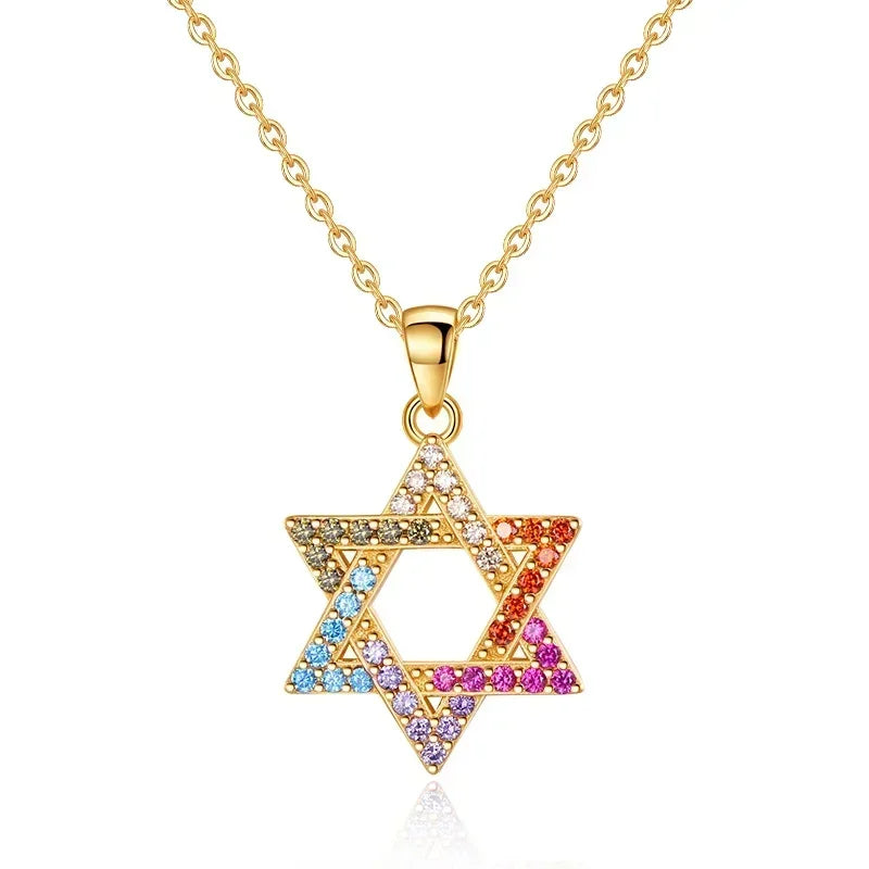 Jewish Magen Star of David Sterling 925 Silver Necklace Women Men Israel Judaica Hebrew Jewelry Hanukkah Pendants Gold Color