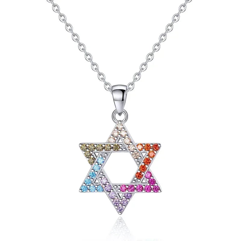 Jewish Magen Star of David Sterling 925 Silver Necklace Women Men Israel Judaica Hebrew Jewelry Hanukkah Pendants Gold Color