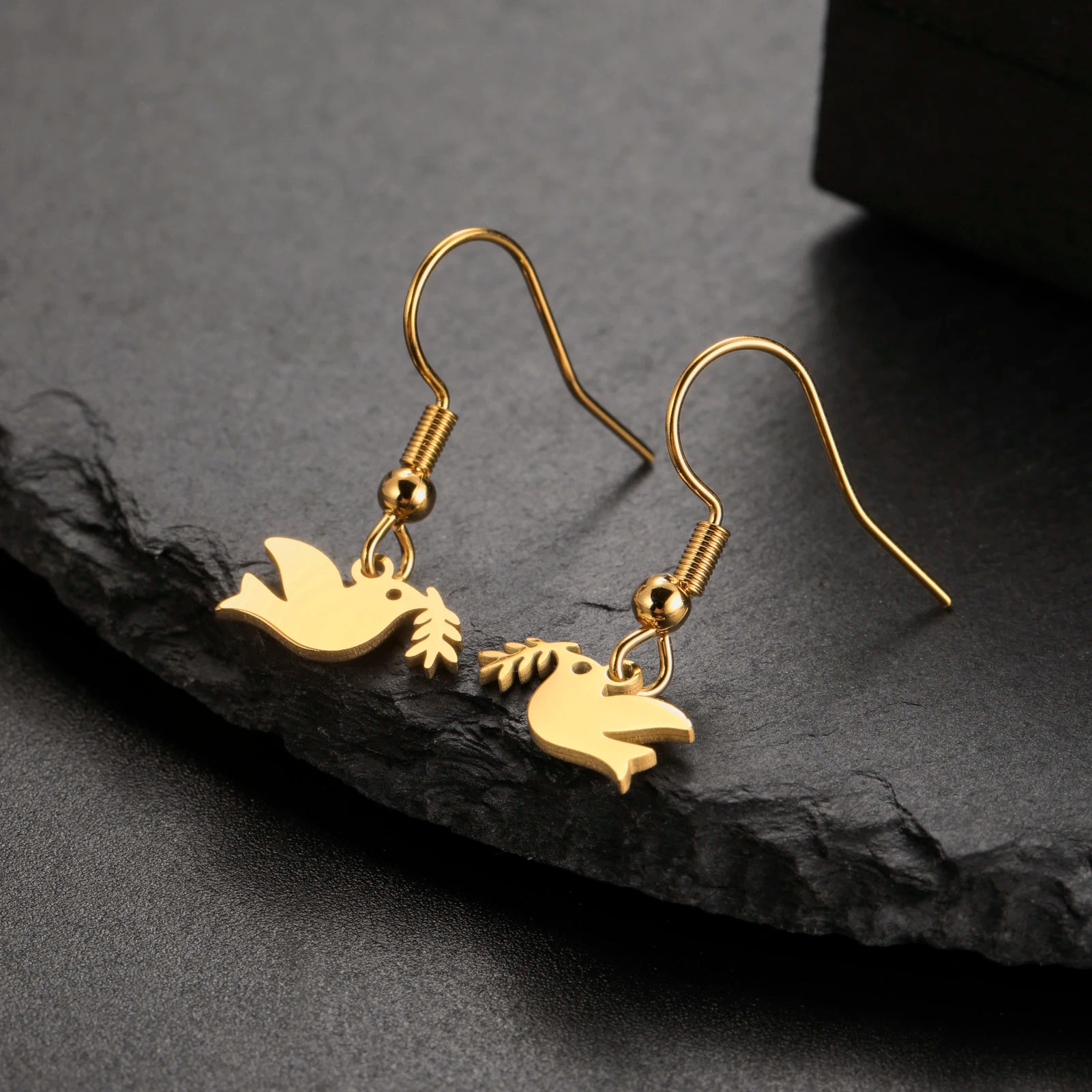 Simple Peace Dove Earrings Stainless Steel Peace Animal Logo Women's Earrings Fashion Party Jewelry Gifts