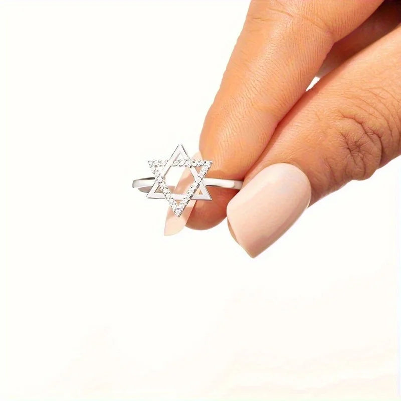 Fashionable Women's Ring, Luxurious Inlaid with Synthetic Cubic Zirconia Gift  Family and Friends Engagement Rings for Women