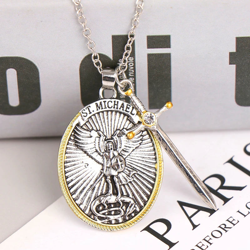 Catholic Patron Saint Pendant Michael St. Michael The Archangel Pendant Necklace