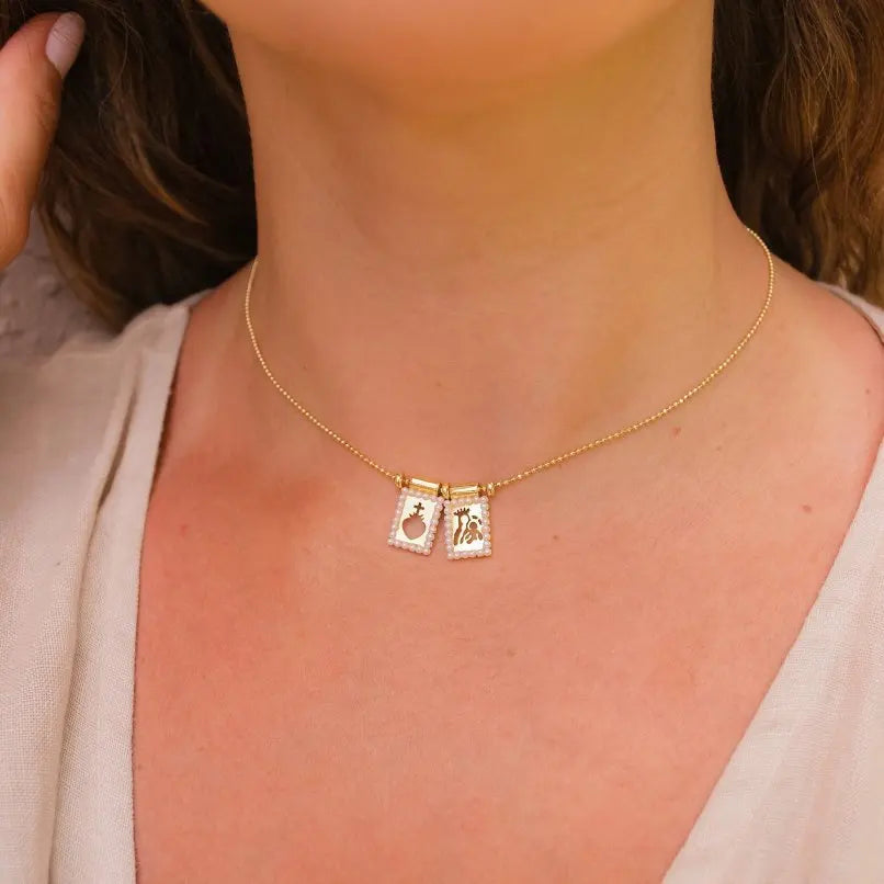 Hollow Sacred Heart Scapular Jesus Choker Necklace Dainty Tiny Bead Religious Catholic Christian Jewelry Mothers Day Gift
