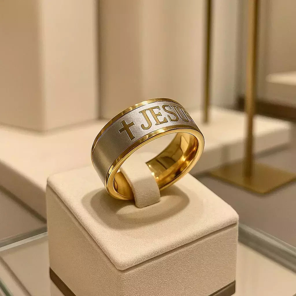Gold Jesus Cross Ring – Golden