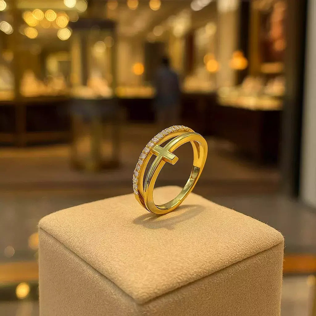 Double Band Gold Ring for Women
