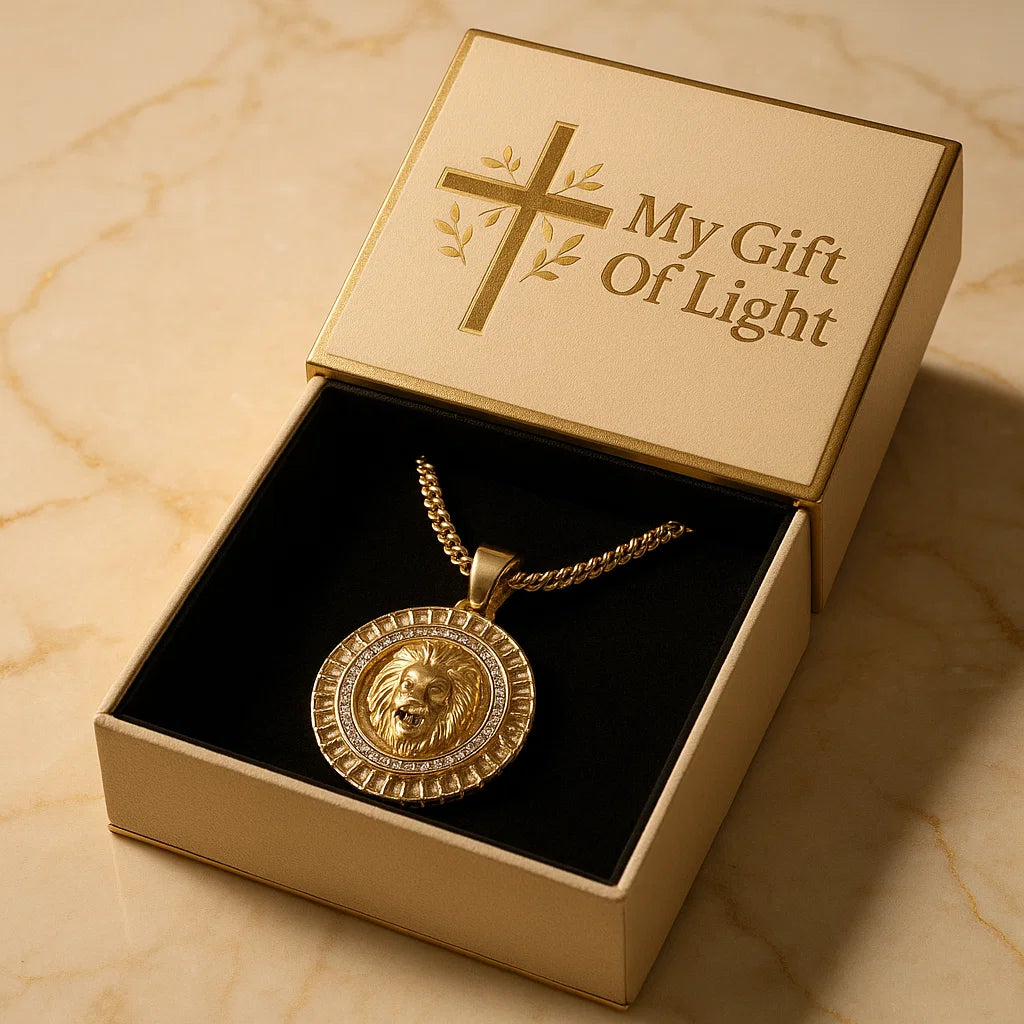 Lion Head Pendant Necklace – In Gold