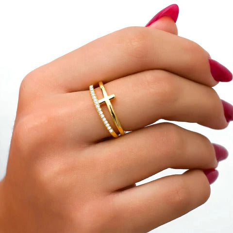 Double Band Gold Ring for Women