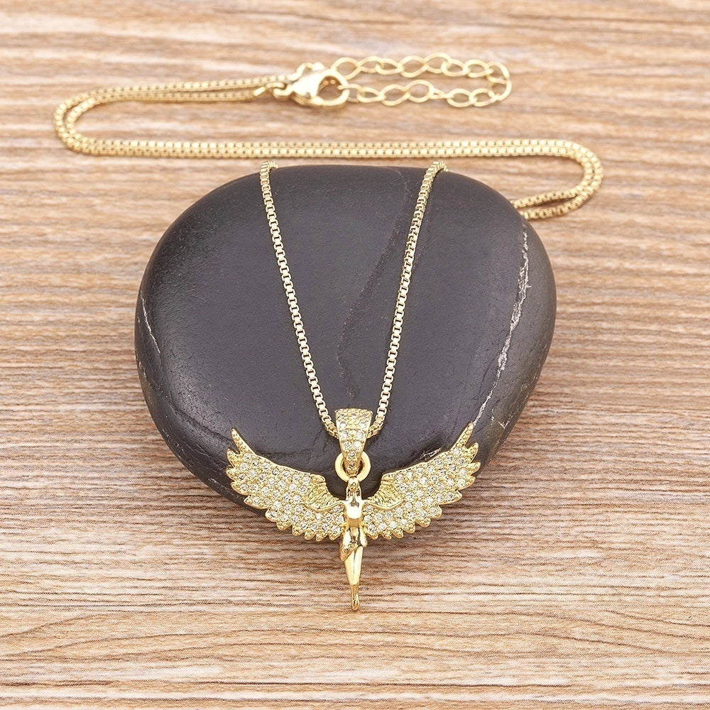 Gold Cherub Angel Pendant Necklace – Gold