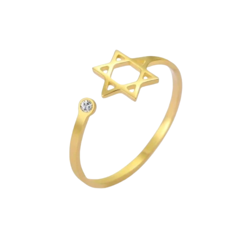 Elegant Star of David Ring - Gold