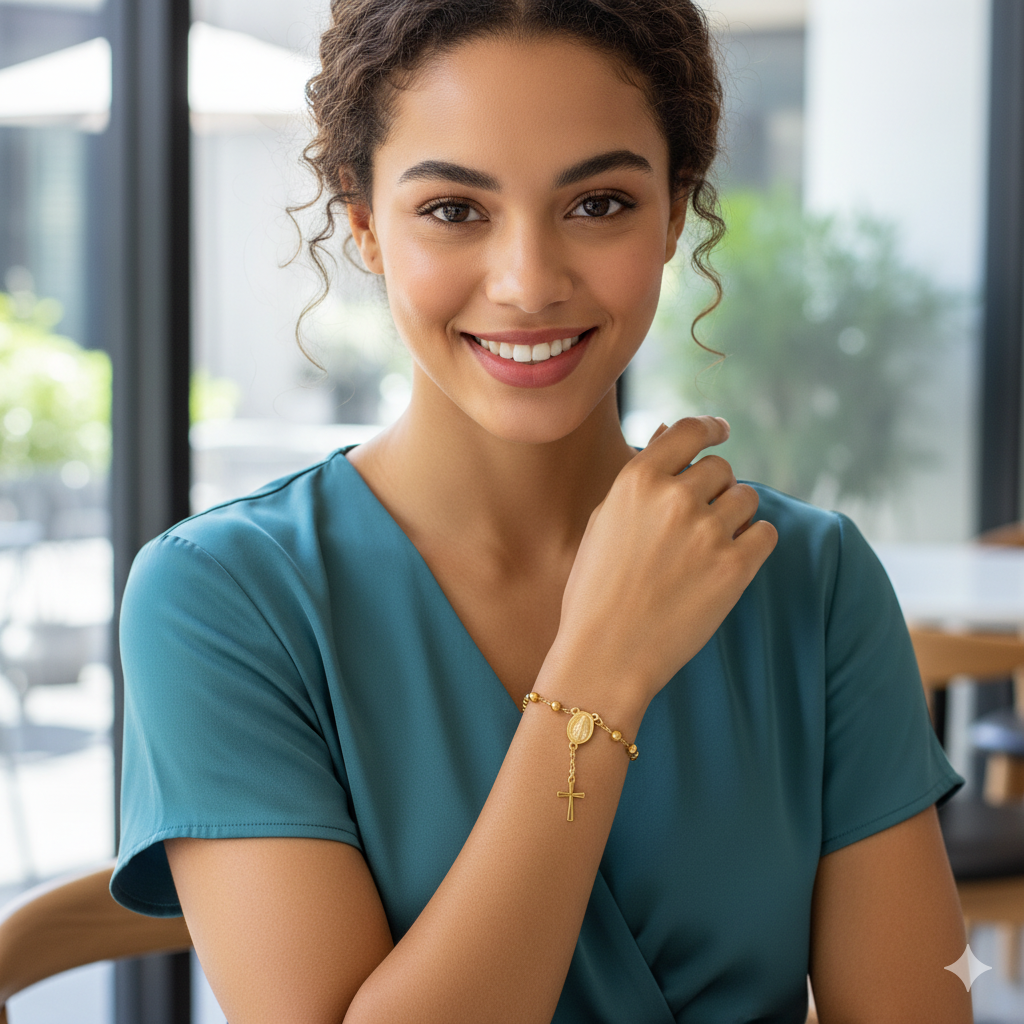 Elegant Cross Bracelet – Golden