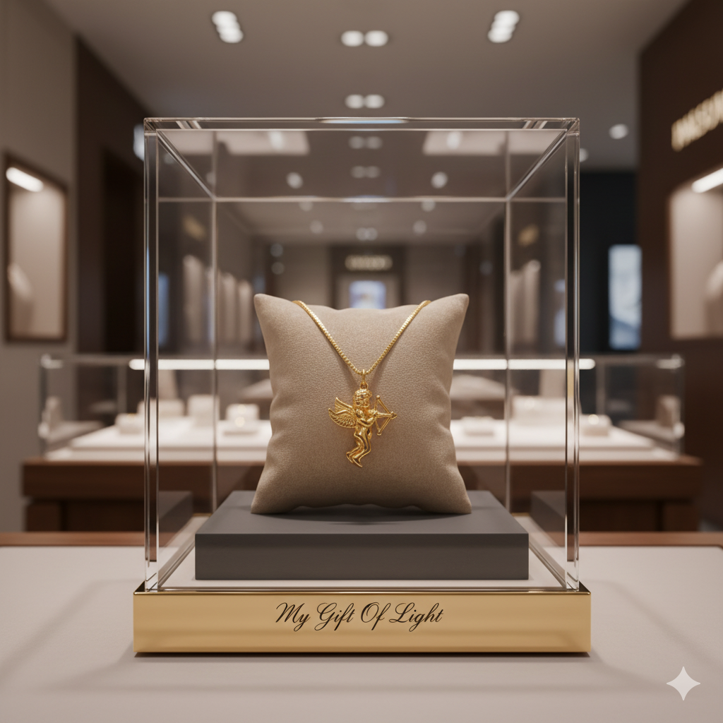 Angel Cupid Pendant Necklace – Gold Jewelry Gift