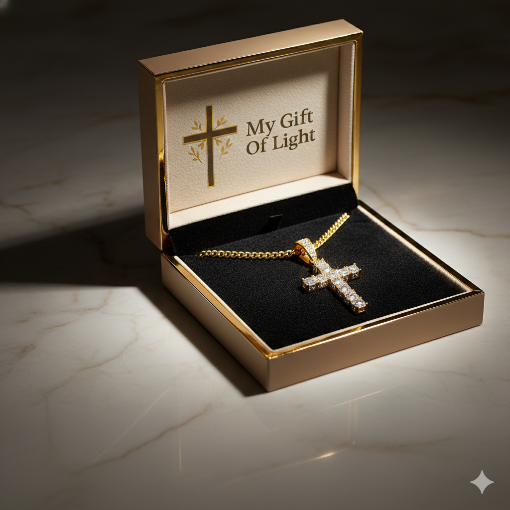Radiant Cross Necklace for Men – Gold and Silver