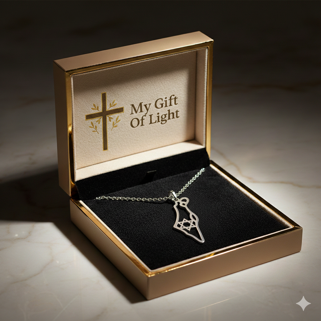 Israel Map & Star of David Necklace