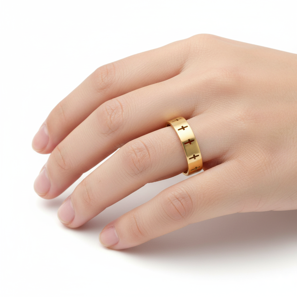 Cross Ring – Modern in Gold